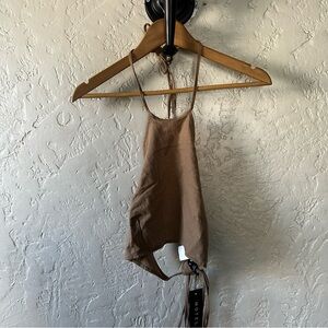 Motel Rocks Wu Crop Top In Rami in Biscuit